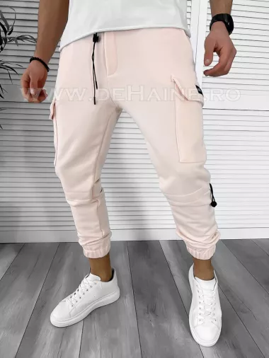 Pantaloni de trening roz pudra conici K020 D6-5.2